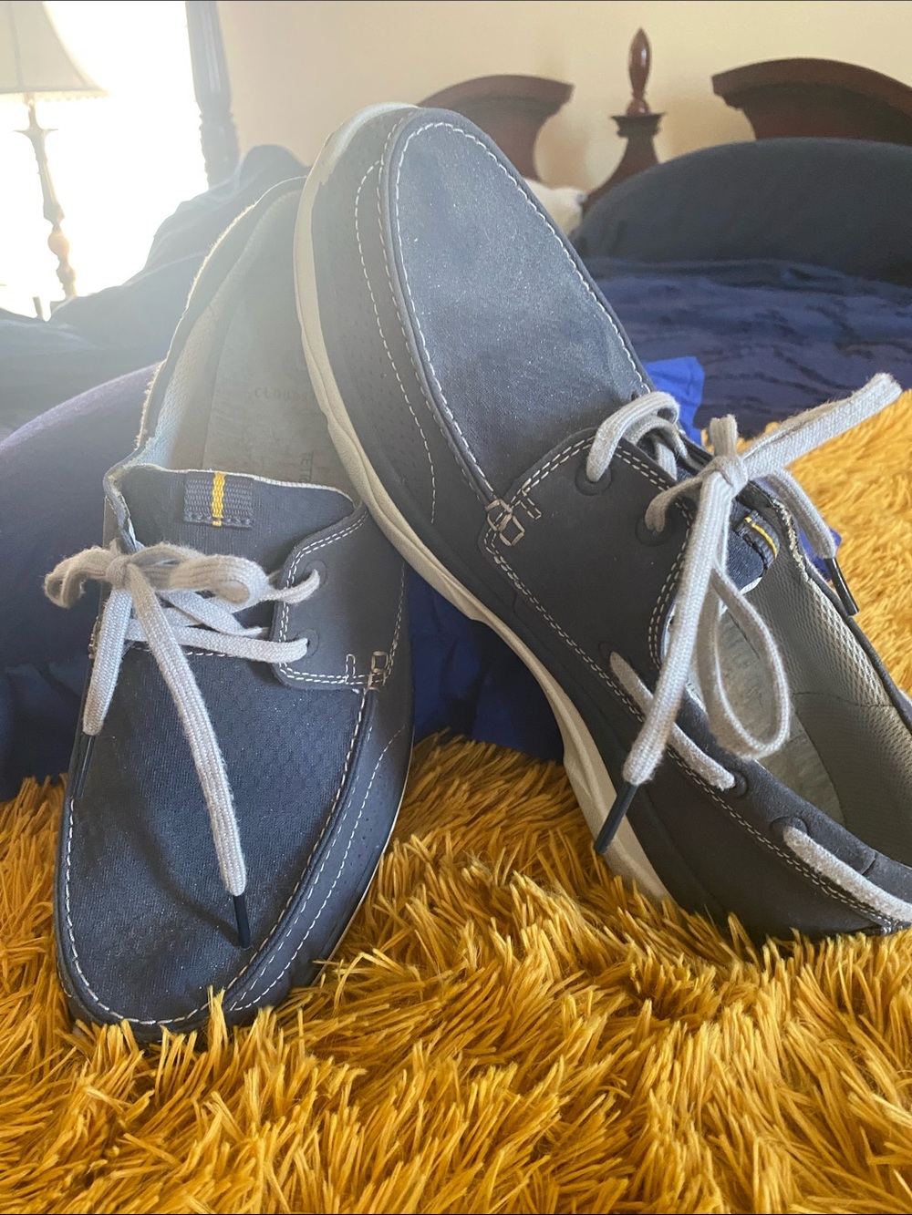Cloudsteppers by Clarks Navy and Light Gray Lace-Up Boat Shoes